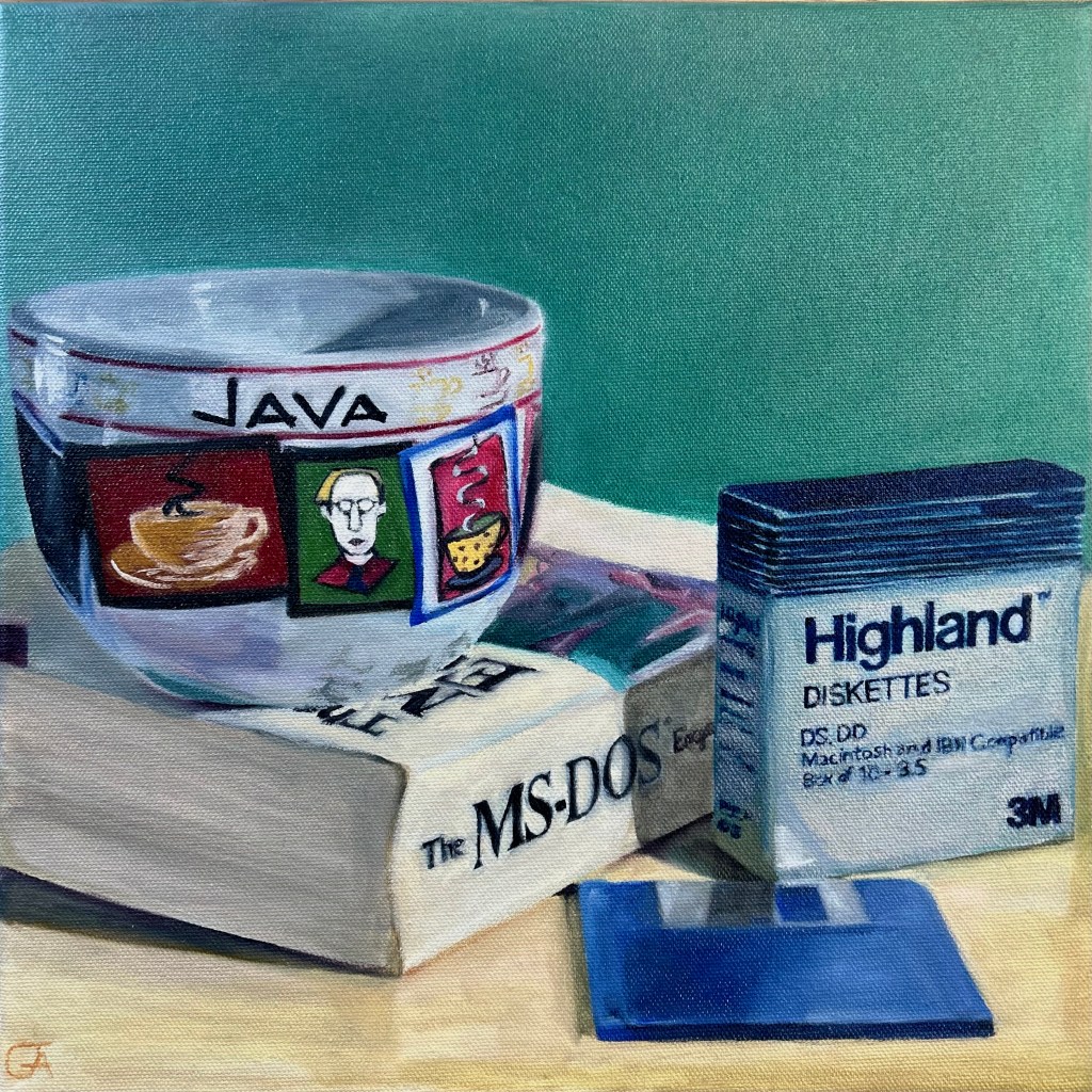 "The Programmer's Desk" 12" x 12" Oil on Canvas